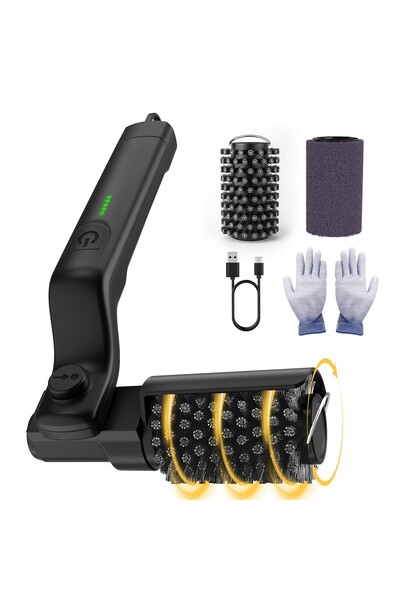 Generic Brand Perie electrică pentru grătar, BBQ, curățare grilă, nylon, neagră