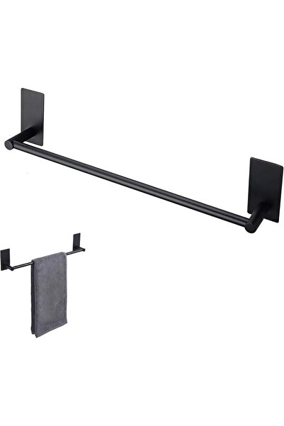 ToolHouse Towel Bar for Bathroom - Self-Adhesive Black Towel Rack, Stainless ...