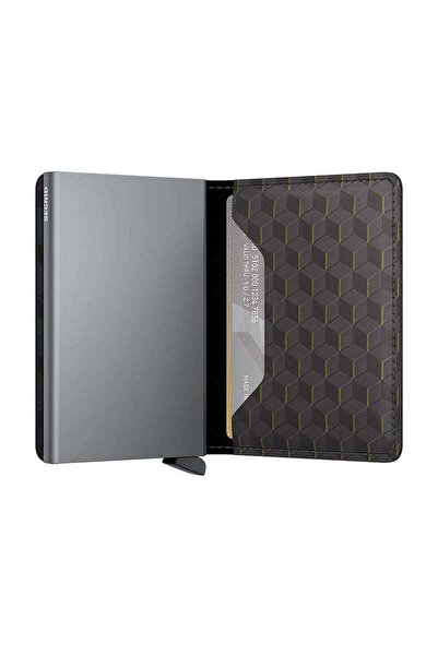 Secrid Slimwallet Optical Kartlık Cüzdan, Gri-Sarı