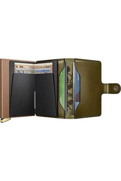 Secrid Premium Miniwallet+ Stitch Floral Kartlık Cüzdan, Yeşil