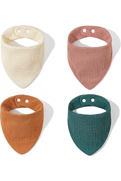 GENERAL 4Pack Muslin Baby Bibs,Newborn/Infant/Toddlers Drool Bandana Bibs and...