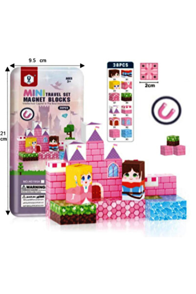 Generic Brand Set Blocuri Magnetice Mini 38 Piese, Joc de Construcție Magneti...
