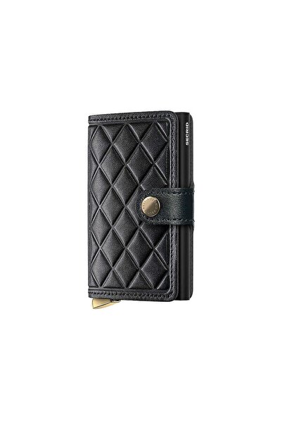 Secrid Premium Miniwallet+ Emboss Diamond Card Holder Wallet, Black