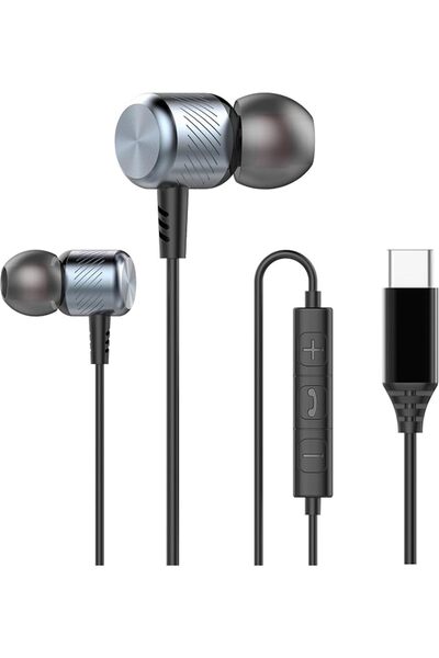 GENERAL سماعات أذن من نوع C، سماعات رأس سلكية USB-C مع ميكروفون، سماعات داخل ...