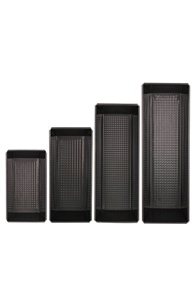 Generic Brand Set 4 forme tort, forme pâine, antiaderente, stivuibile, negre