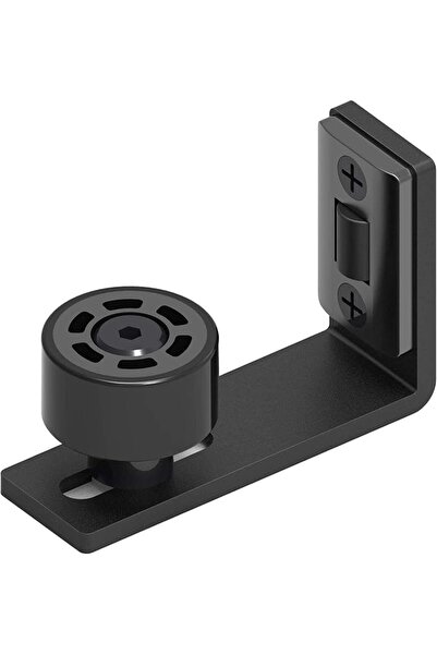 SWIUKPHE Sliding Barn Door Floor Guide, Flush Adjustable Roller, Black Steel,...