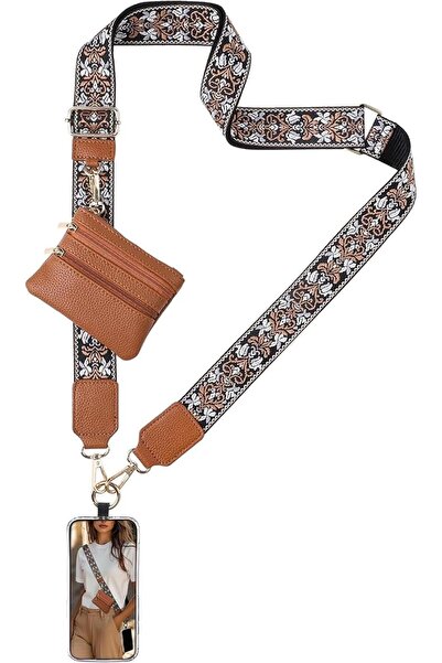 GENERAL Phone Strap with Wallet, Adjustable Crossbody Lanyard with Zipper Pou...
