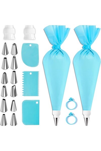 Generic Brand Set 21 accesorii pentru copt, poș cu duze, accesorii DIY, inox ...