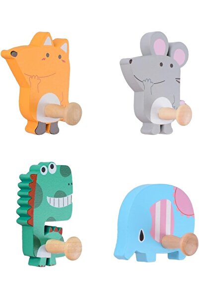 TERRIFI Wooden Animal Wall Hooks Decorative Wall Mounted Storage for Nursery ...