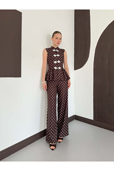 VERYMODA Polka Dot Trousers - Brown |   D3075