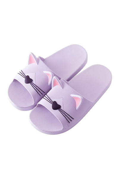AioTio Women's Fashion Sandals and Bathroom Slippers - Non-slip Cat Shape Ind...