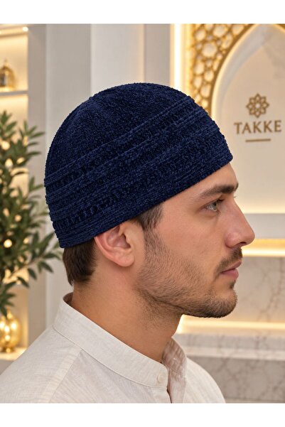 Takke ® Vuslat Kadife Örgü Erkek Namaz Takkesi
