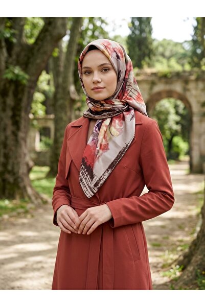 VİZYON Patterned Silk-Feel Scarf & Shawl - Multi-Purpose Women's Accessory