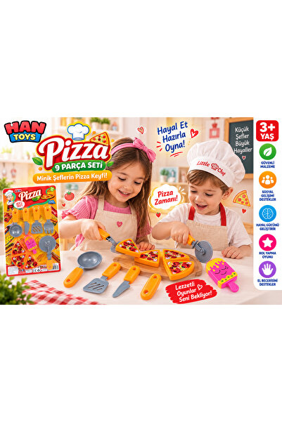 Han toys Pizza 9 Parça Oyuncak Mutfak ve Pizza Seti