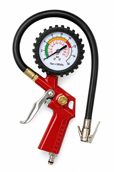 Beyhekim Hırdavat Saatli Lastik Şişirme Tabancası 16 Bar 220 PSI Basınç Göste...