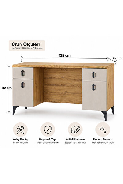 tino furniture Tino Cardi Çalışma Masası, Genç ve Çocuk Odası Ders Masası, Çe...