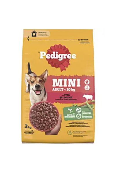 Pedigree Hrană uscată pentru câini adulți Vită și Legume 3 Kg