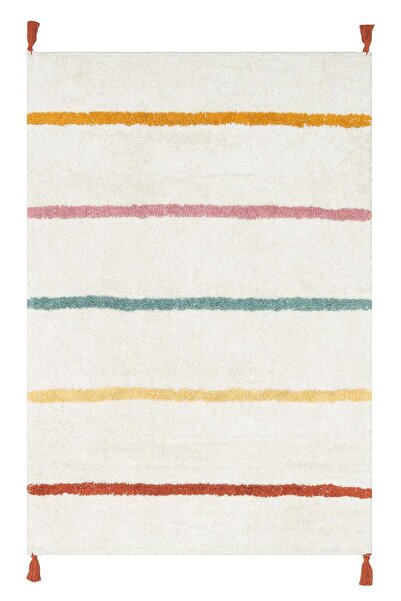 COTTON BOON XW 01 MULTY XW Yıkanabilir Kaymaz Tabanlı Naturel Pamuk Bebek Halısı