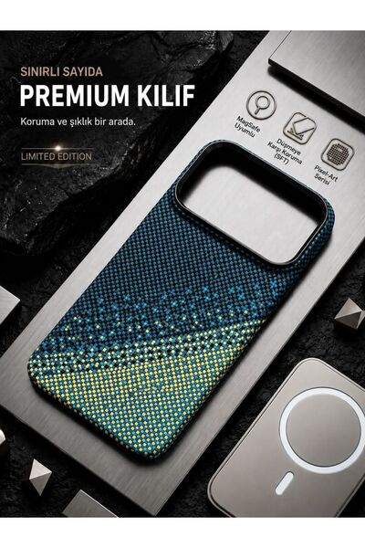 İphone 17 Pro Max Kılıf Aramid Fiber Tasarım MagSafe Uyumlu Darbe Korumalı Şık ve Hafif Telefon Kılıf