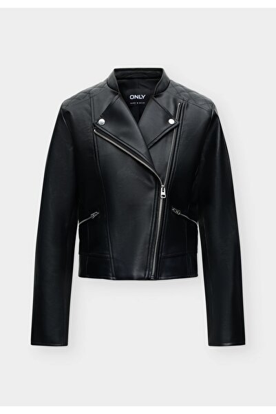 ONLY OnlJıll Faux Leather Bıker Otw Noos Siyah Kadın Deri Ceket Black