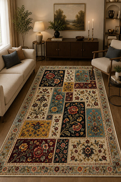 Dally Home Dijital Baskılı Kaymaz Taban Yıkanabilir Desenli Salon Halısı Mutf...