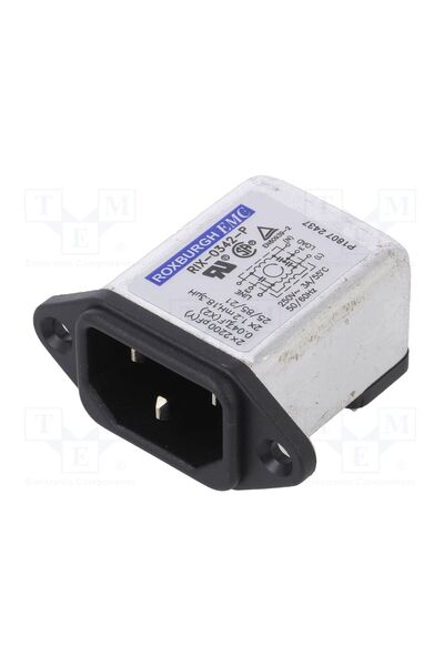 OEM Conector alimentare AC ROXBURGH EMC RIX0342P, soclu, tată, Inom 3A, Ir 0,...
