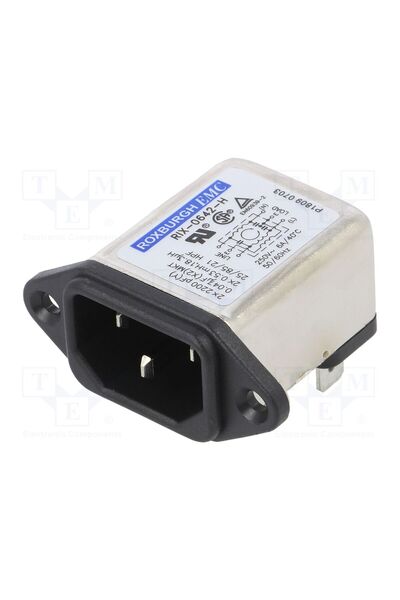 OEM Conector alimentare AC ROXBURGH EMC RIX0642H, soclu, tată, Inom 6A, Ir 0,...