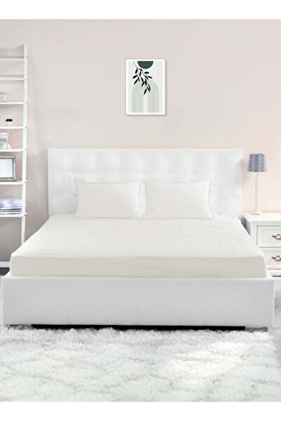 Qadro Queen Size Fitted Sheet | Soft 400TC Sateen Cotton Material | White Col...