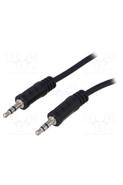 OEM Cablu LOGILINK CA1050, Jack 3,5mm 3pin mufă,din ambele părţi, 2m, negru
