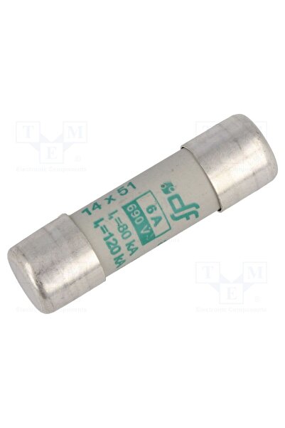 OEM Siguranţă DF ELECTRIC B14X51T-6A, ceramică,cilindrică,industrial, 6A, 500VAC