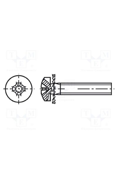 OEM Şurub BOSSARD B3X8/BN40100, M3, M3x8, 0,5, Cap cap rotund, Phillips, PH1,...