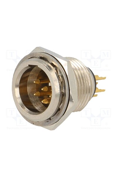 OEM Conector XLR mini AMPHENOL AG6MCC, soclu, tată, PIN 6, lipire, 1,2A, 0,38mm2