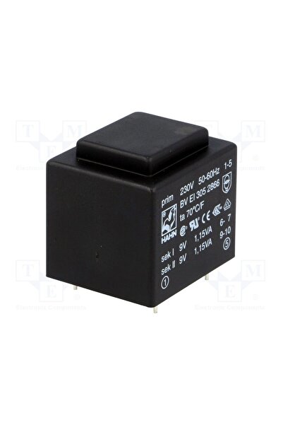 OEM Transformator capsulat HAHN BVEI3052866, 2.3VA, 230VAC, 9V, 9V, 127mA, 12...