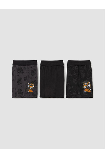 LC Waikiki Peak New Season Gray Printed Boys' Boxer 3-Pack