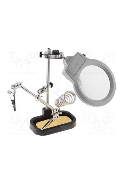 OEM Suport PCB cu lupă SOLDER PEAK LUP-STAND-1, Ø90mm, a treia mână, Ilum LED