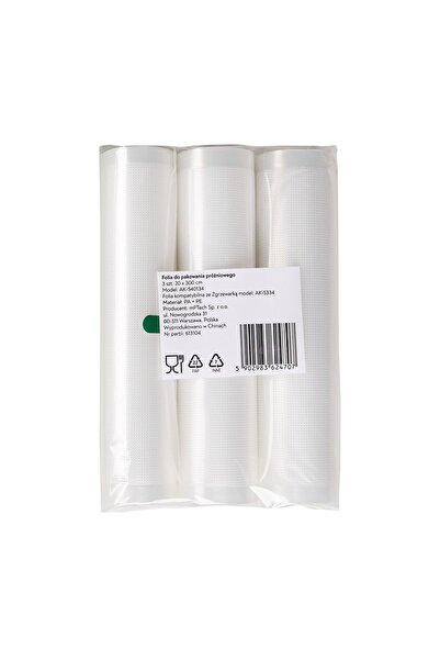 Huslog Set de 3 role universale pentru pungi de vidare, gofrate, lavabile, 30...