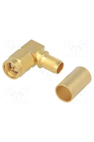OEM Conector SMA TELEGÄRTNER J01150A0521, mufă, tată, în unghi 90°, 50Ω, lipi...