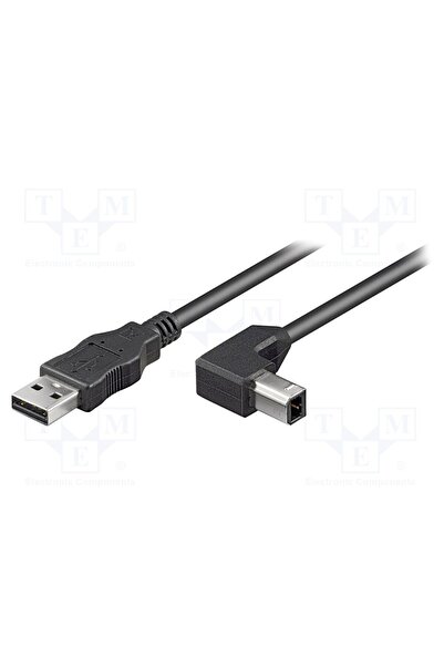 OEM Cablu GOOBAY USB-AB90/3BK, USB 2.0, USB A mufă,USB B mufă în unghi, 3m, n...
