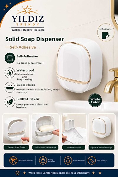 Yıldız Trendy Luxurious Multifunctional Soap Dispenser with Wall Mounting Cap
