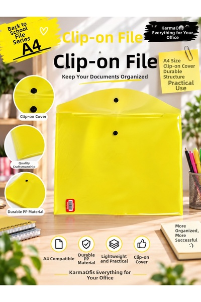 KarmaOfis A4 Snap File – 5 Color Options |   Single Yellow Color Option Avail...
