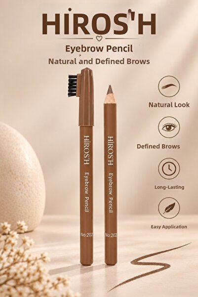 HİROS'H Microblading Effective Eyebrow Pencil Original Size with Brush Head C...