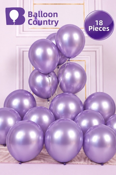 BALON DİYARI 18 قطعة من بالونات الحفلات الأنيقة ذات اللون الأرجواني المعدني