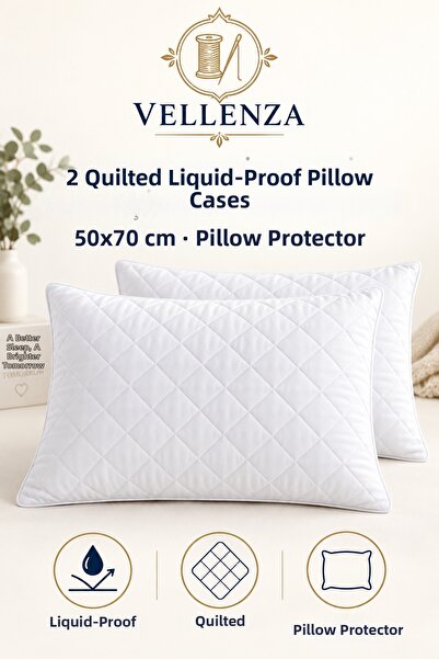 Vellenza 2 Pieces 50X70 Quilted Liquid-Proof Pillow Covers Pillow Protector
