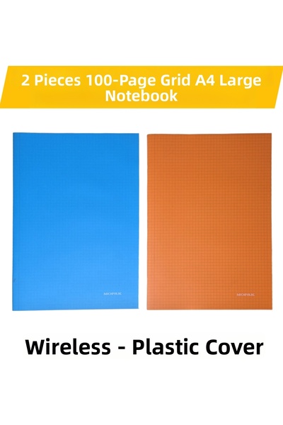 Uninote 2 Caiete A4 100 Yp, cu carouri, fără sârmă, copertă din plastic, form...