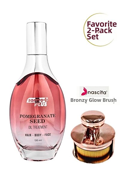 nascita Bronzy Glow Round Foundation Brush Nasbrush0247 & Softto Plus Pomegra...