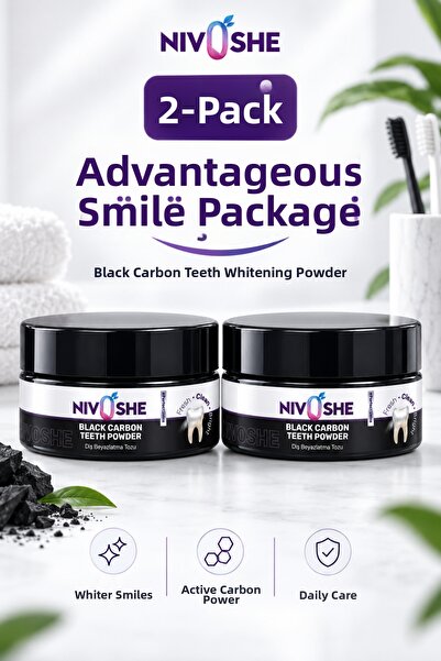 NIVOSHE Coal Carbon Teeth Whitening Powder 2 Pieces