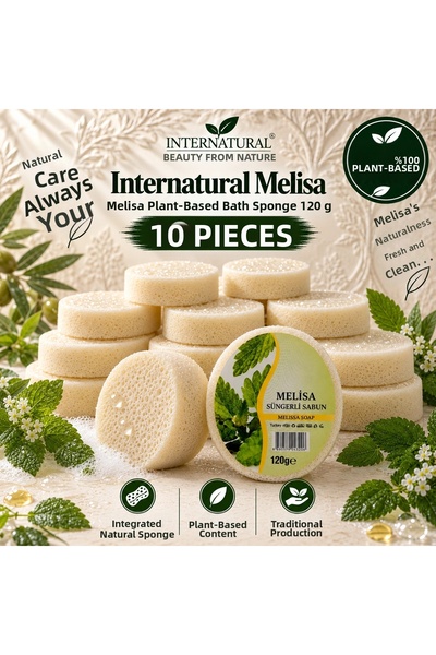 Dermolive Internatural Melisa Sponge Herbal Bath Soap 10 Pack (10 X 120 g)