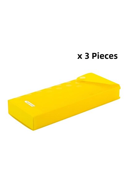 Bigpoint Box Pen Holder Yellow X 3 Pieces