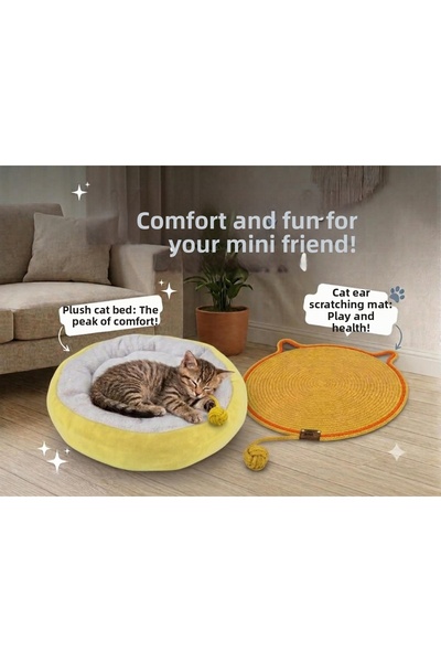 Be Cat Cat & Dog Bed and Mat Scratching Play Mat
