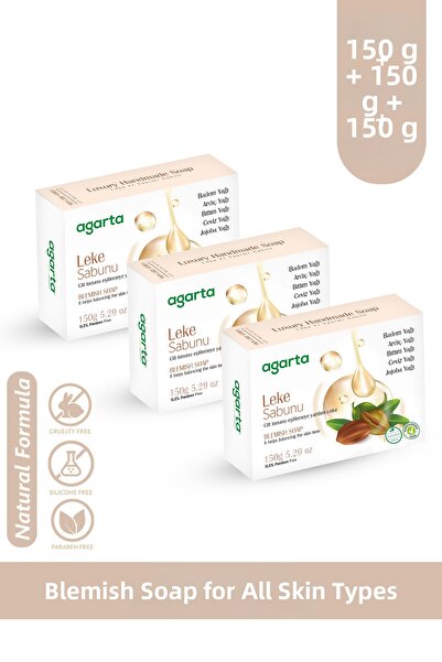 Agarta 3 Pieces of Natural Soap Made for Stained Skin 150 Gr